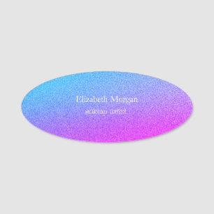 Trendy Cool Glitter Ombre Name Tag