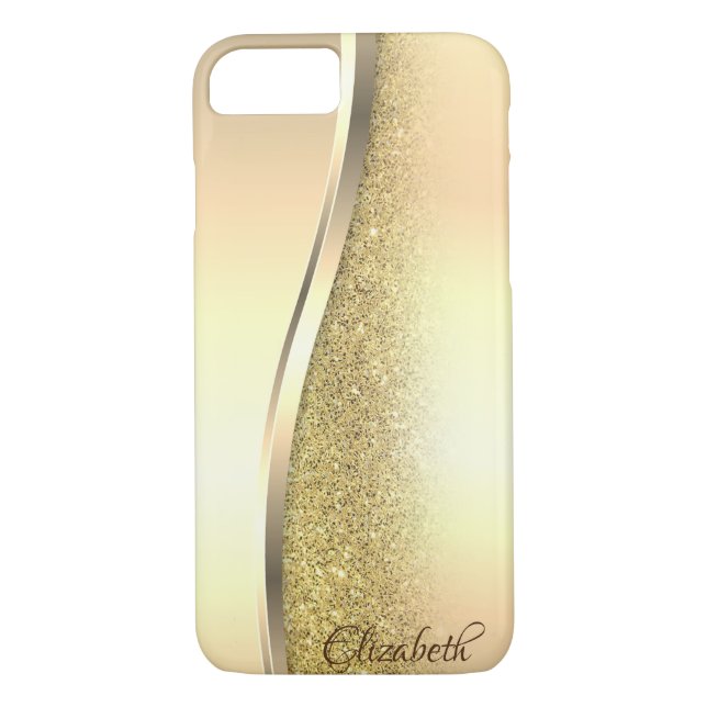 Trendy Cool Gold Glitter - Personalised Case-Mate iPhone Case (Back)