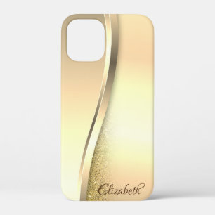 Trendy Cool Gold Glitter - Personalised iPhone 12 Mini Case