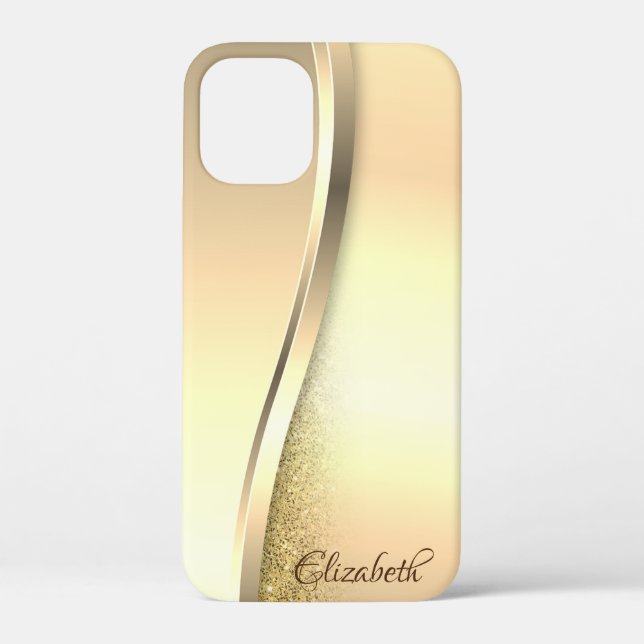 Trendy Cool Gold Glitter - Personalised Case-Mate iPhone Case (Back)