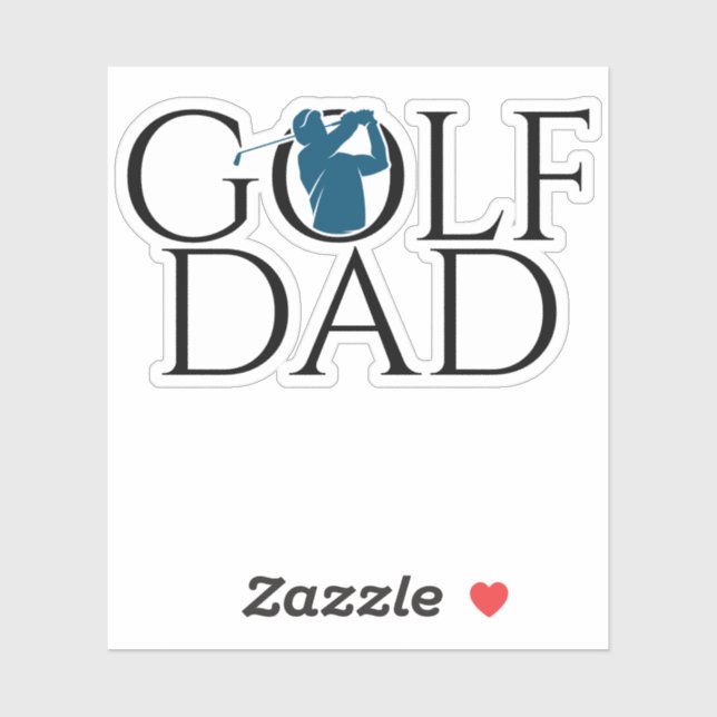 Trendy Cool "GOLF DAD" Blue Custom Cut Vinyl (Sheet)