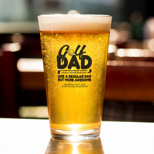 Trendy Cool "GOLF DAD" Typography Pint Glass