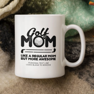 Trendy Cool "GOLF MOM" Typography Pint Coffee Mug