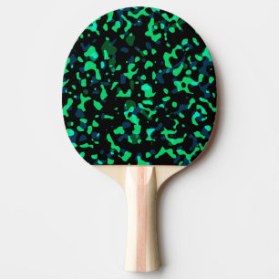 Trendy Cool Green Black Camouflage Ping Pong Paddle