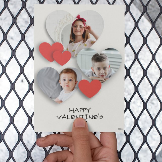 Trendy Cool Heart Photo Collage Greeting Card (Creator Uploaded)