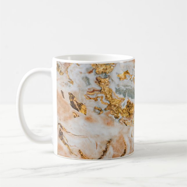 Trendy Cool Marble Gold Touch   Coffee Mug (Left)