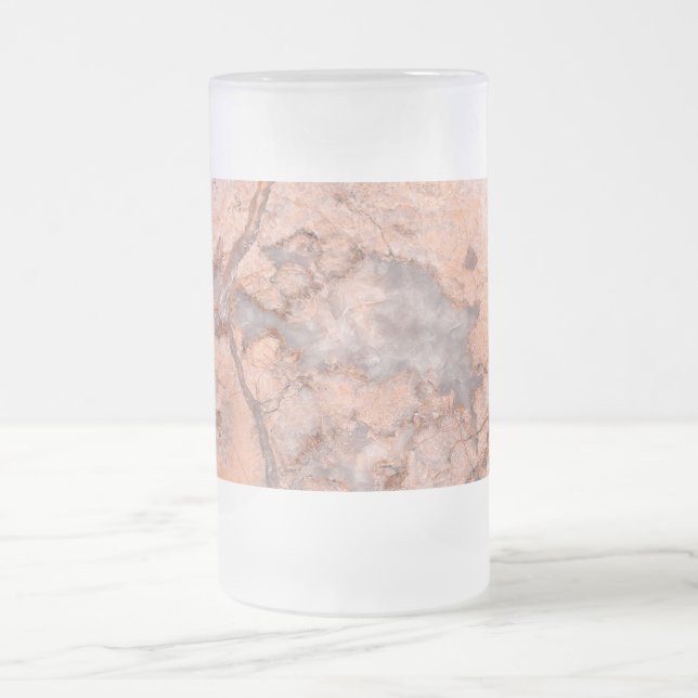 Trendy Cool Marble Stone Texture Frosted Glass Beer Mug (Center)