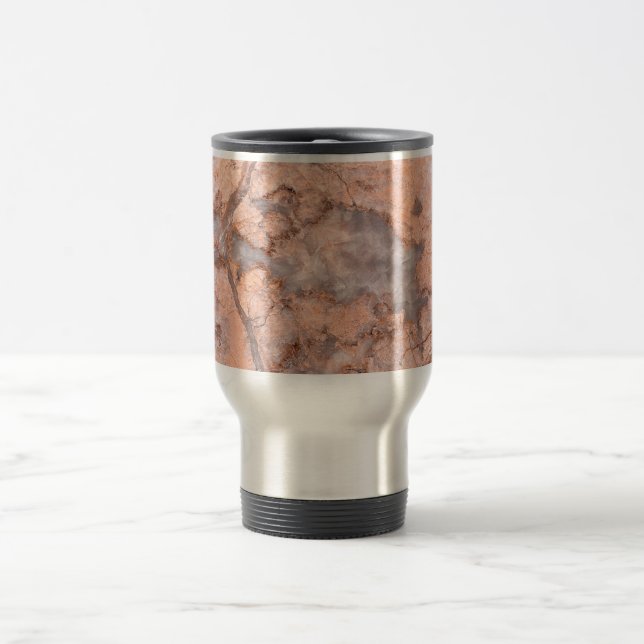 Trendy Cool Marble Stone Texture Travel Mug (Center)