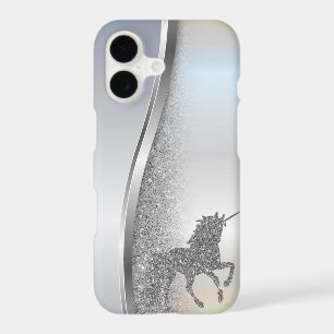 Trendy Cool Silver Glitter Unicorn - Personalised