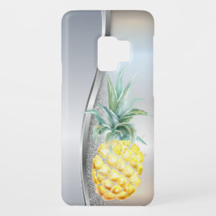 Trendy Cool Silver  Glitter Watercolor Pineapple Case-Mate Samsung Galaxy S9 Case