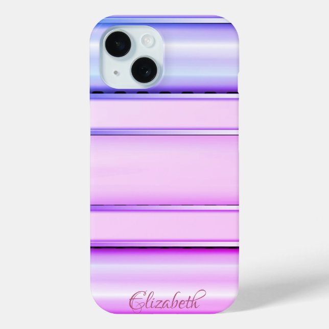 Trendy Cool Striped Purple Case-Mate iPhone Case (Back)