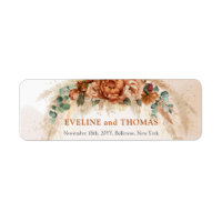 Trendy copper blush and burgundy flowers sage
