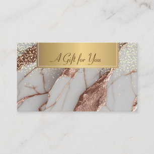 Trendy Copper Glitter Marble  Discount Card