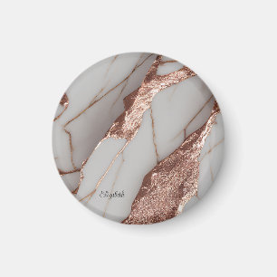 Trendy Copper Glitter Marble Magnet