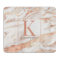 Trendy Copper Rose Gold Metallic Marble Monogram