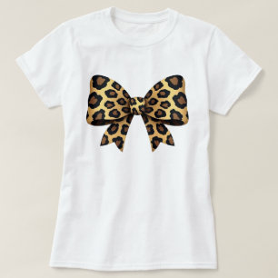 Trendy Coquette Leopard Print Bow Shirt Design