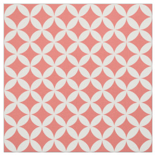Trendy Coral Diamond Lattice Pattern Fabric