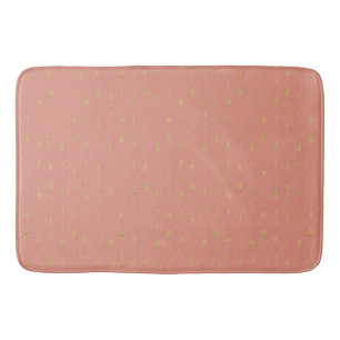 Trendy Coral & Gold Boho Arrows  Bath Mat