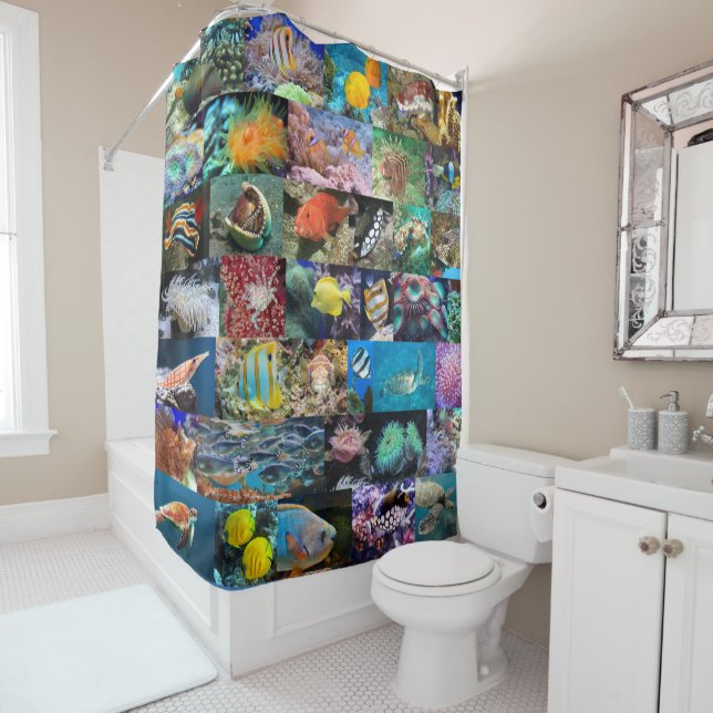 Trendy Coral Reef Marine Life: Fish and Animals Shower Curtain (In Situ)