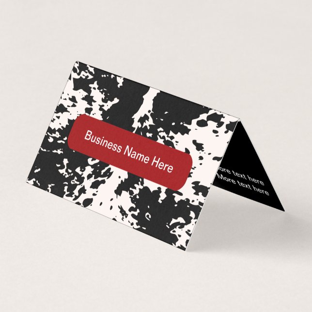 Trendy Country Cow Pattern Business Cards (Front)