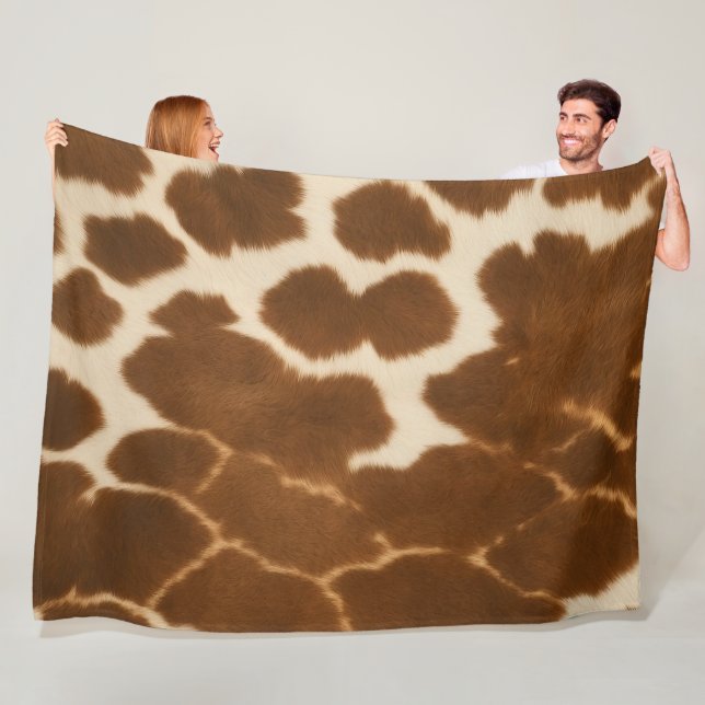 Trendy Cow Faux Leather Elegant Collection Fleece Blanket (In Situ)