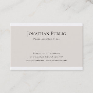 Trendy Creative Clean Design Modern Plain Luxury Business Card