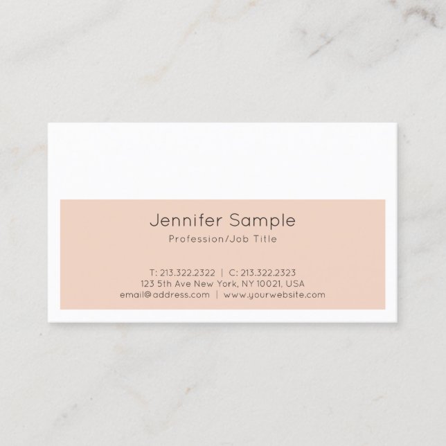 Trendy Creative Design Modern Sleek Plain Luxury Business Card (Front)