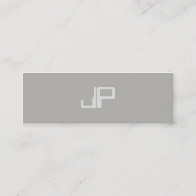Trendy Creative Design Monogram Minimalist Plain Mini Business Card (Front)