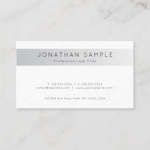 Trendy Creative Minimalistic Silver Modern Design Business Card