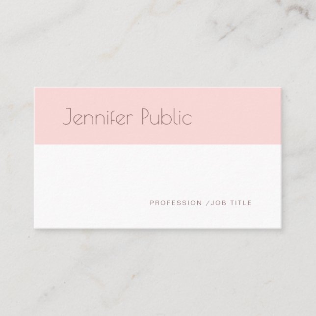 Trendy Creative Modern Simple Blush Pink Plain Business Card (Front)
