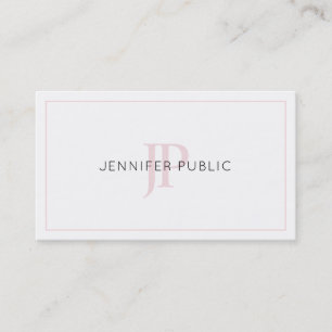 Trendy Creative Monogrammed Professional Plain Business Card