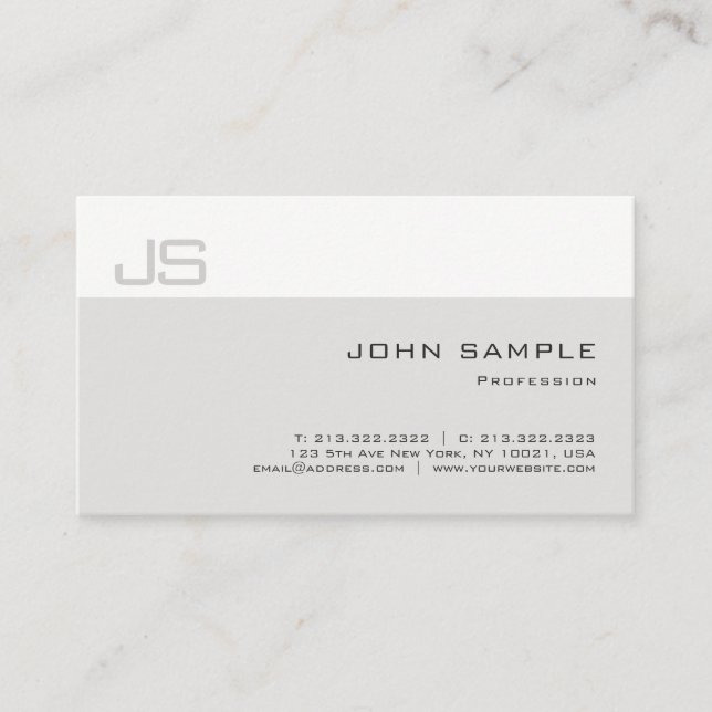 Trendy Creative Simple Elegant Professional Plain Business Card (Front)