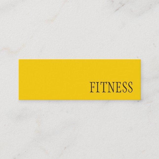 Trendy Creative Yellow Fitness Sport Business Card (Front)