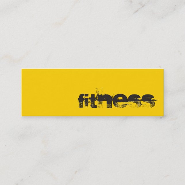 Trendy Creative Yellow Fitness Sport Business Card (Front)
