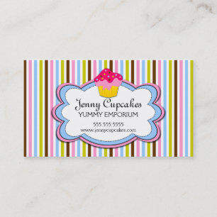 Trendy Cupcake Bakery Business Cards