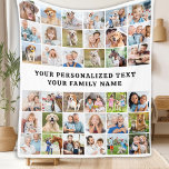 Trendy Custom 36 Photos Collage Cute Modern Family Fleece Blanket<br><div class="desc">Cosy Memories Photo Collage Blanket Wrap yourself in warmth and cherished memories with our Cosy Memories Photo Collage Blanket. This beautifully crafted blanket is designed to showcase 36 of your favourite photos, making it the perfect personalised keepsake for any occasion. Key Features Modern and Simple Design: Our blanket features a...</div>