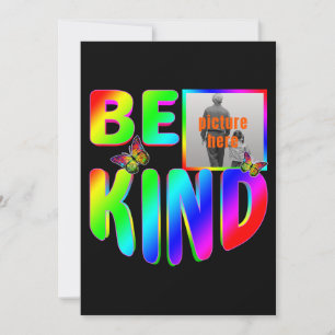 TRENDY CUSTOM BE KIND COLORFUL RAINBOW BUTTERFLIES INVITATION