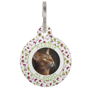 Trendy Custom Cat Dad Gift Christmas Print  Pet Tag