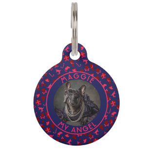 Trendy Custom Cat Lover Present Christmas Pattern  Pet Tag