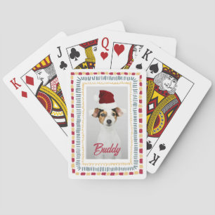 Trendy Custom Dog Photo Script Name Playing Cards