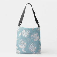 Trendy custom dusty blue dahlia block print