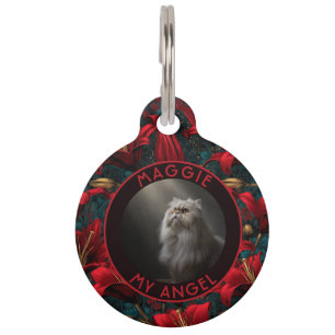 Trendy Custom Fur Mum Gift Lilies Pet Tag