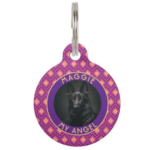 Trendy Custom Gifts For Pets Ethnic Pattern Pet Tag