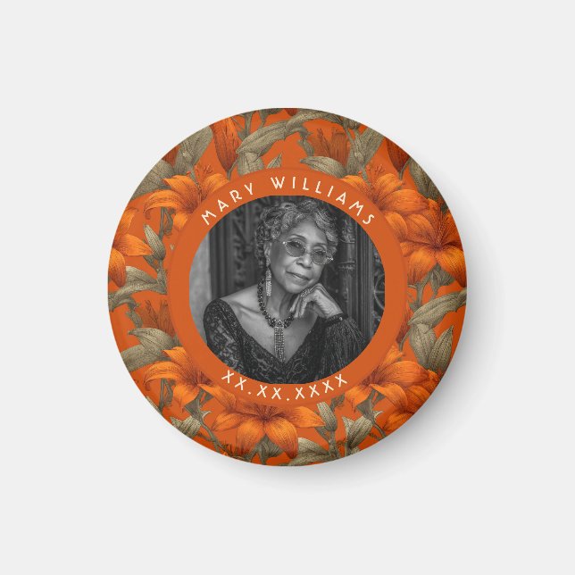 Trendy Custom Lilies Themed Beach Party Magnet (Front)