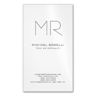 Trendy custom made initials monogrammed 	Magnetic business card