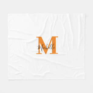 Trendy Custom Monogram Initials and Name Fleece Blanket