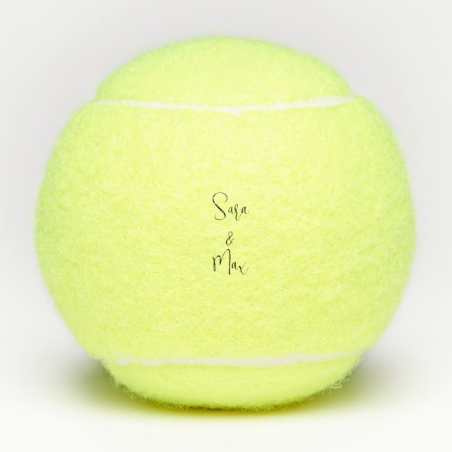 Trendy Custom Personalised Couple Names Penn Tennis Balls (Front)