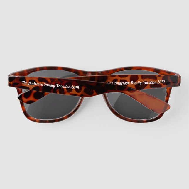 Trendy Custom Script Text Sunglasses (Back)