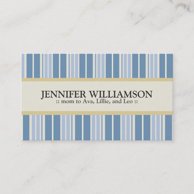 Trendy Customised Mummy Calling Cards Stripes : 05 (Front)