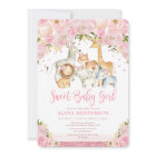 Trendy Cute Baby Girl Safari Jungle Animals Shower